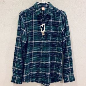 Uniqlo Mickey Plaid Button Up